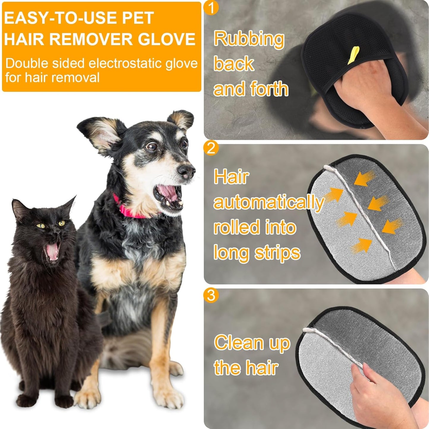 ⏳Beperkte tijd 50% KORTING💥Handschoenen voor het verwijderen van huisdierenhaar🐱🐕