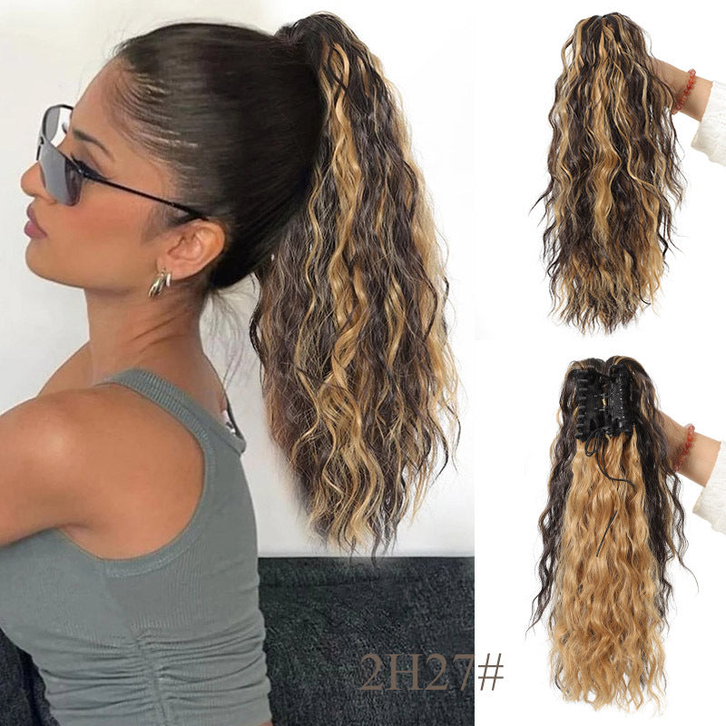 ⏳TIJDELIJK 50% KORTING💥💖 45 cm Krullend, Golvend Frizz-haardikker met Paardenstaart