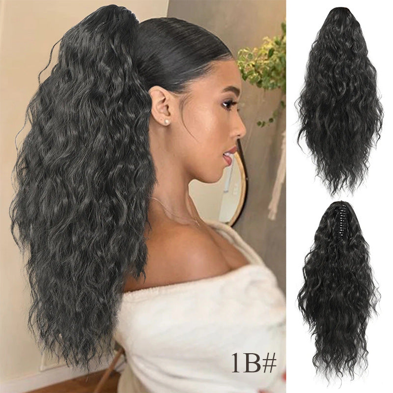 ⏳TIJDELIJK 50% KORTING💥💖 45 cm Krullend, Golvend Frizz-haardikker met Paardenstaart