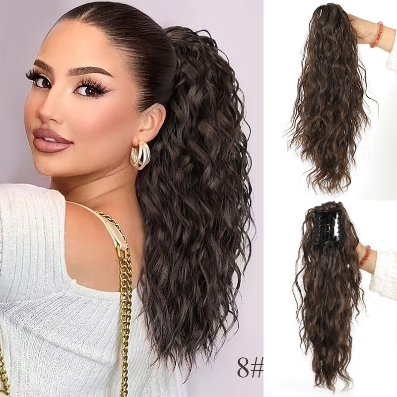 ⏳TIJDELIJK 50% KORTING💥💖 45 cm Krullend, Golvend Frizz-haardikker met Paardenstaart
