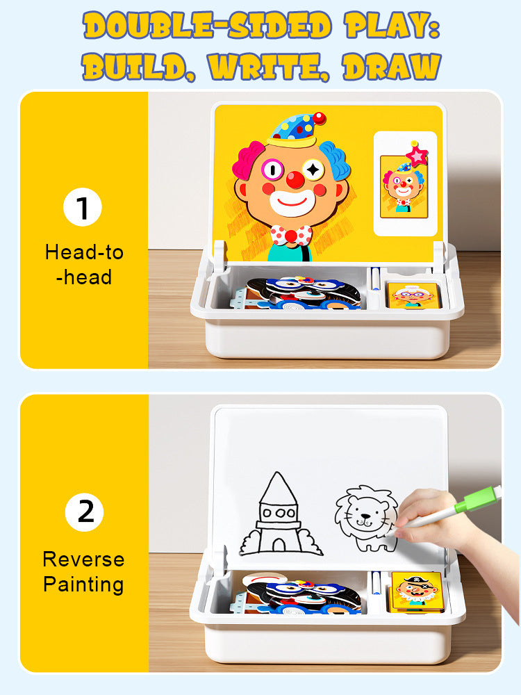 Magnetische puzzels gezicht aankleden reizen spel dubbele kant kleuterschool educatief leren speelgoed voor kinderen