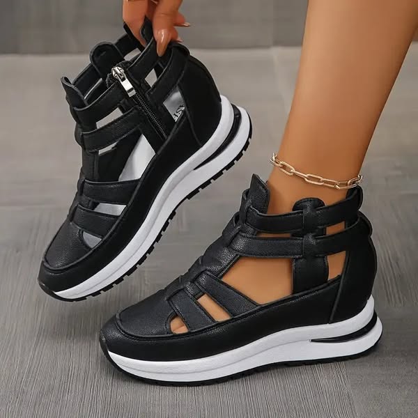 🔥 Laatste dag 60% korting - Comfortabele lichte wig sandalen met rits aan de zijkant