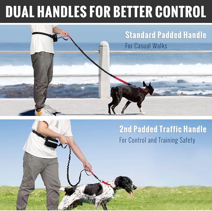 Handsfree hondenriem met praktisch heuptasje
