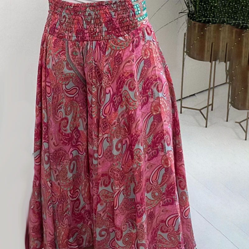 🌸Wat zal ik morgen aantrekken?💥Broek met elastische tailleband en etnisch patroon