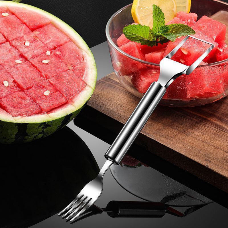 2 in 1 RVS Fruit Snijder Vork Snijplank