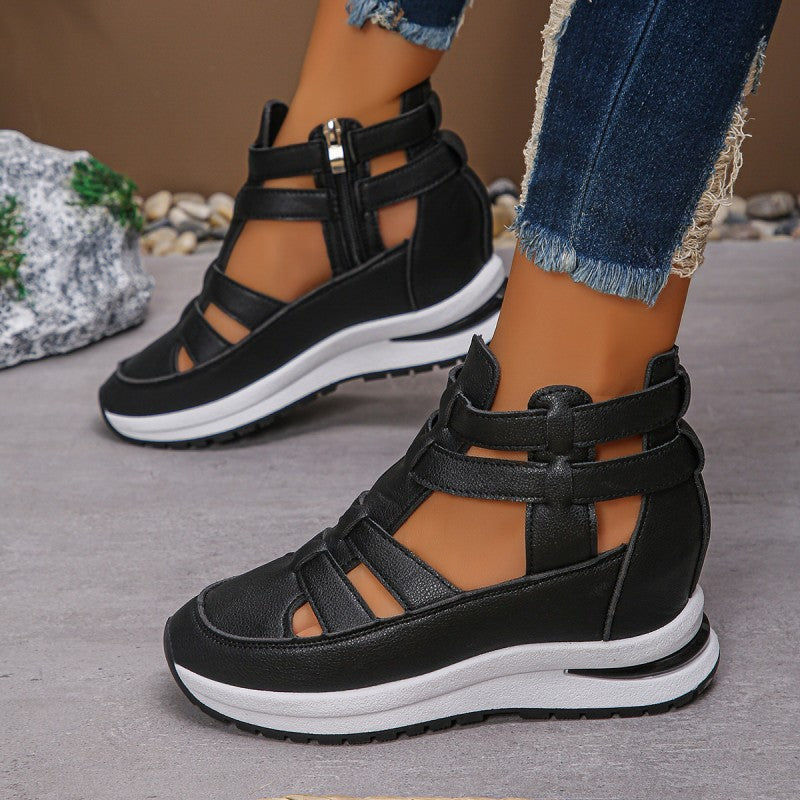 🔥 Laatste dag 60% korting - Comfortabele lichte wig sandalen met rits aan de zijkant