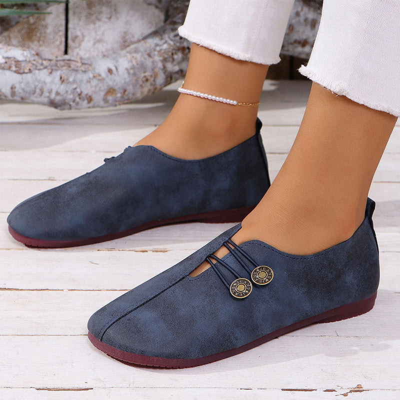 Nieuwe zachte platte lederen schoenen voor dames