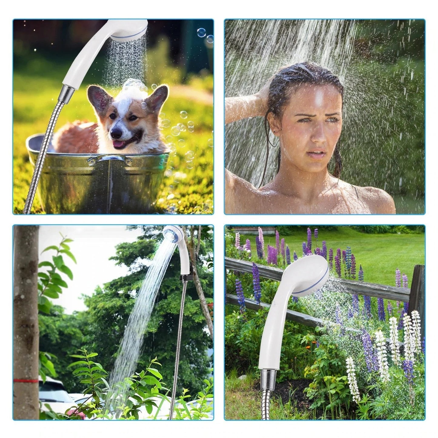 🚿 Blijf fris buiten - Draagbare campingdouche met instelbaar debiet - Voor eenvoudig en handig schoonmaken buiten!