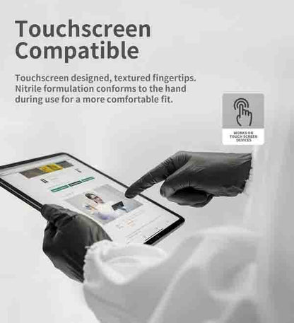 100/50-pack zwarte wegwerphandschoenen van nitri