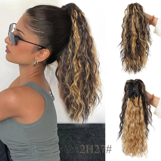 ⏳TIJDELIJK 50% KORTING💥💖 45 cm Krullend, Golvend Frizz-haardikker met Paardenstaart