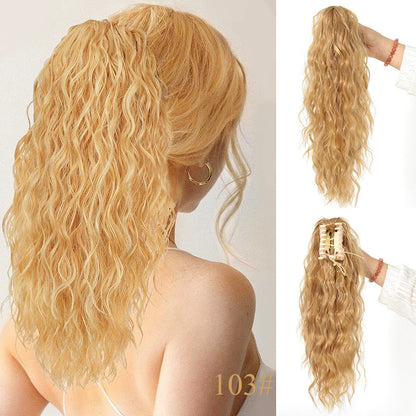 ⏳TIJDELIJK 50% KORTING💥💖 45 cm Krullend, Golvend Frizz-haardikker met Paardenstaart
