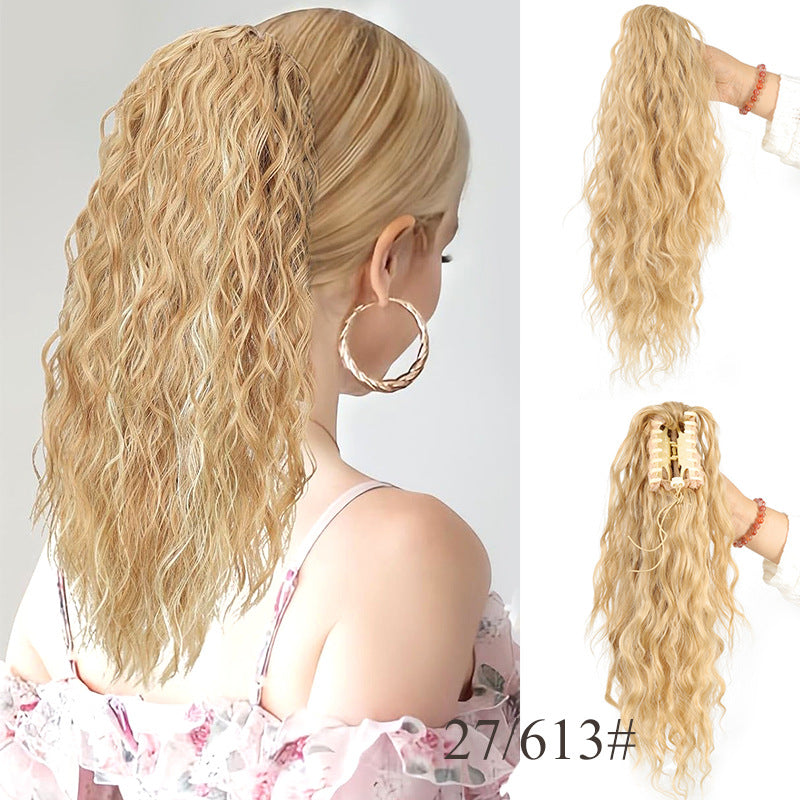 ⏳TIJDELIJK 50% KORTING💥💖 45 cm Krullend, Golvend Frizz-haardikker met Paardenstaart