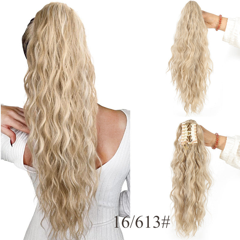 ⏳TIJDELIJK 50% KORTING💥💖 45 cm Krullend, Golvend Frizz-haardikker met Paardenstaart
