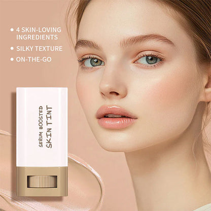 Hydraterende en verhelderende foundationstick met serum