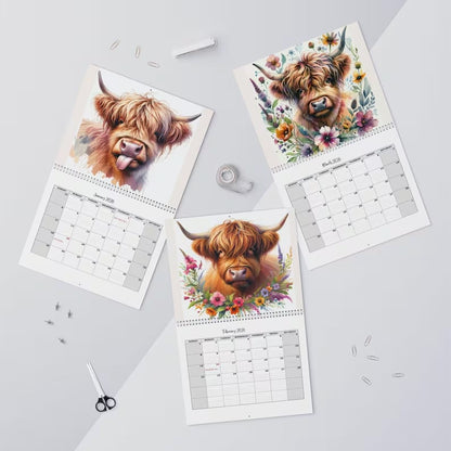 🐮Highland Cow Kalender 2026 – Rustieke boerderij wanddecoratie & maandplanner
