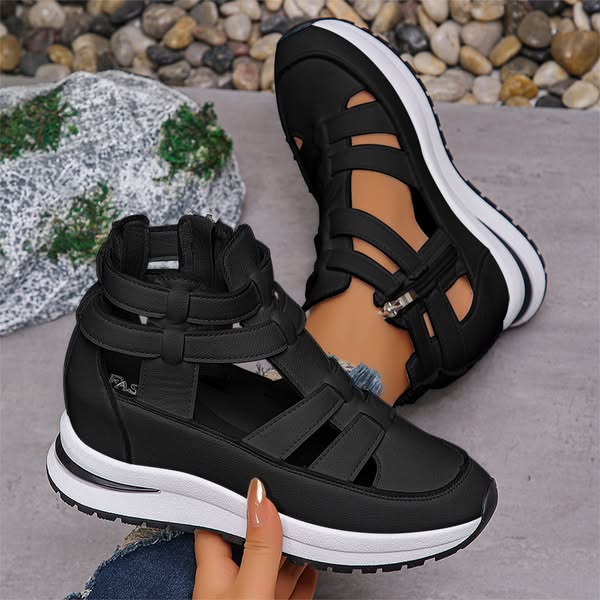 🔥 Laatste dag 60% korting - Comfortabele lichte wig sandalen met rits aan de zijkant