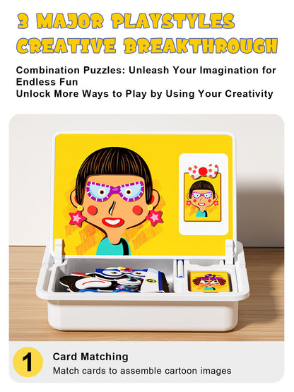 Magnetische puzzels gezicht aankleden reizen spel dubbele kant kleuterschool educatief leren speelgoed voor kinderen