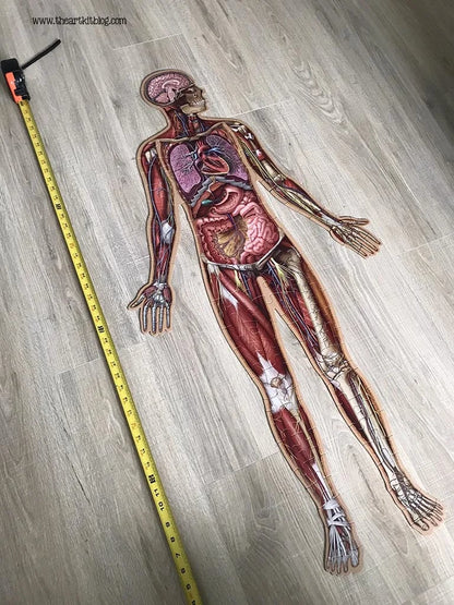 Vloerpuzzel voor kinderen met 100 stukjes van het menselijk lichaam