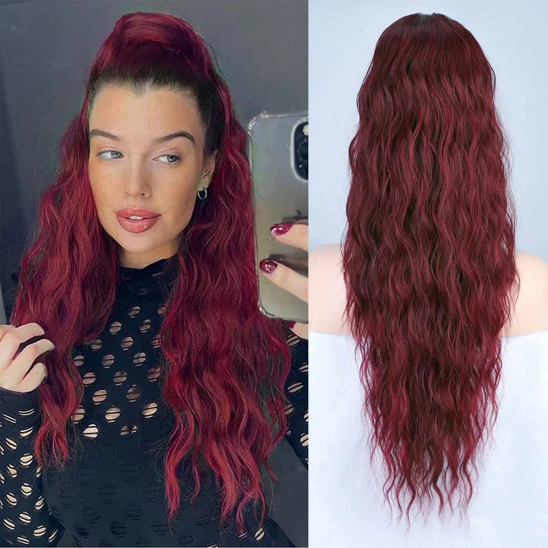 ⏳TIJDELIJK 50% KORTING💥💖 45 cm Krullend, Golvend Frizz-haardikker met Paardenstaart