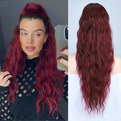 ⏳TIJDELIJK 50% KORTING💥💖 45 cm Krullend, Golvend Frizz-haardikker met Paardenstaart