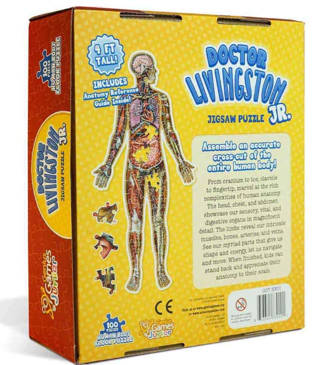 Vloerpuzzel voor kinderen met 100 stukjes van het menselijk lichaam