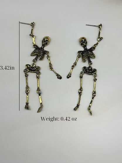 Gouden Skelet Oorbellen/Gouden Skelet Oorbelle