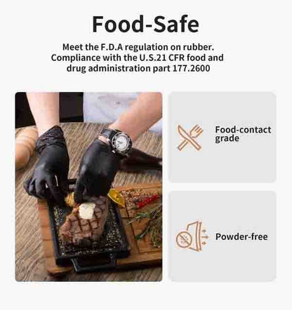 100/50-pack zwarte wegwerphandschoenen van nitri