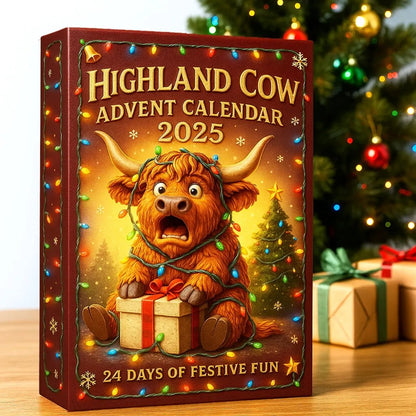🐮Highland Ku adventskalender 2025🎄 - 3D handgemaakte Highland Koe Pop (24 stuks)