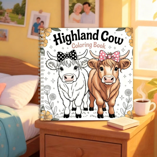 ⚡Black Friday-aanbiedingen 🐮Schattig Highland Bull Nummer Kleurboek