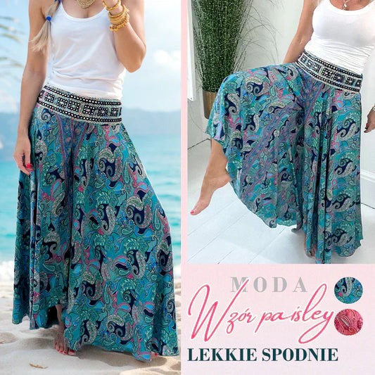 🌸Wat zal ik morgen aantrekken?💥Broek met elastische tailleband en etnisch patroon