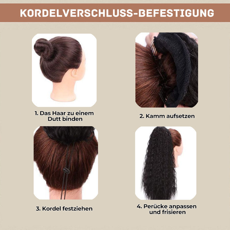 ⏳TIJDELIJK 50% KORTING💥💖 45 cm Krullend, Golvend Frizz-haardikker met Paardenstaart