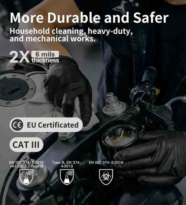 100/50-pack zwarte wegwerphandschoenen van nitri