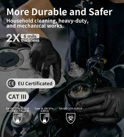 100/50-pack zwarte wegwerphandschoenen van nitri