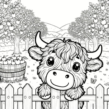 ⚡Black Friday-aanbiedingen 🐮Schattig Highland Bull Nummer Kleurboek