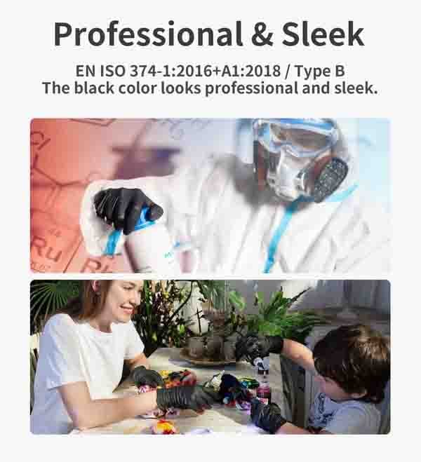 100/50-pack zwarte wegwerphandschoenen van nitri