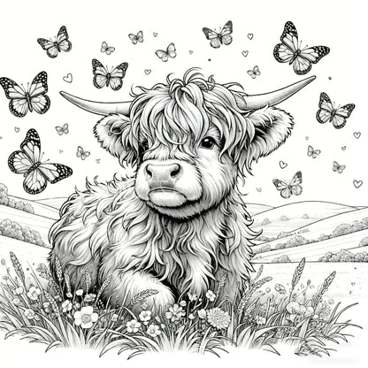 ⚡Black Friday-aanbiedingen 🐮Schattig Highland Bull Nummer Kleurboek