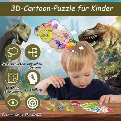 🧩 KERSTAANBIEDING 60% KORTING! ✨ Educatieve 3D-cartoonpuzzel – 57 stukjes in felle kleuren voor creatief leren voor kinderen 🎨