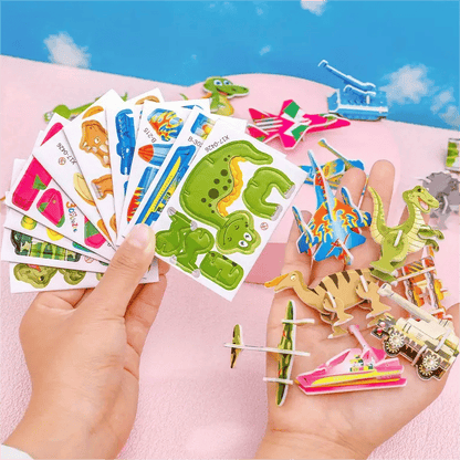 🧩 KERSTAANBIEDING 60% KORTING! ✨ Educatieve 3D-cartoonpuzzel – 57 stukjes in felle kleuren voor creatief leren voor kinderen 🎨