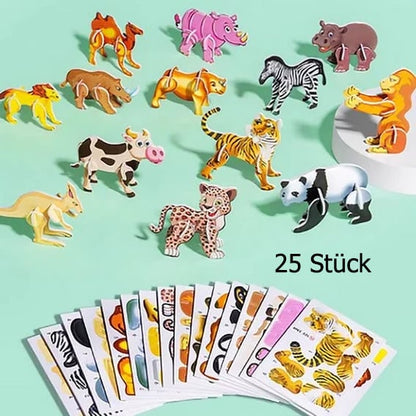 🧩 KERSTAANBIEDING 60% KORTING! ✨ Educatieve 3D-cartoonpuzzel – 57 stukjes in felle kleuren voor creatief leren voor kinderen 🎨