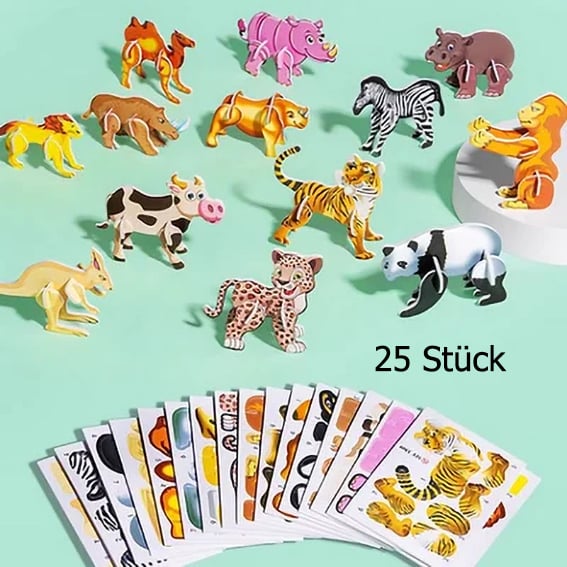 🧩 KERSTAANBIEDING 60% KORTING! ✨ Educatieve 3D-cartoonpuzzel – 57 stukjes in felle kleuren voor creatief leren voor kinderen 🎨