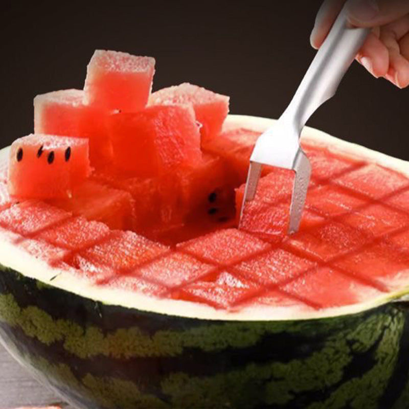 2 in 1 RVS Fruit Snijder Vork Snijplank