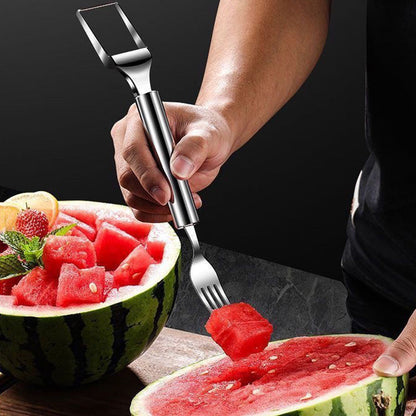 2 in 1 RVS Fruit Snijder Vork Snijplank