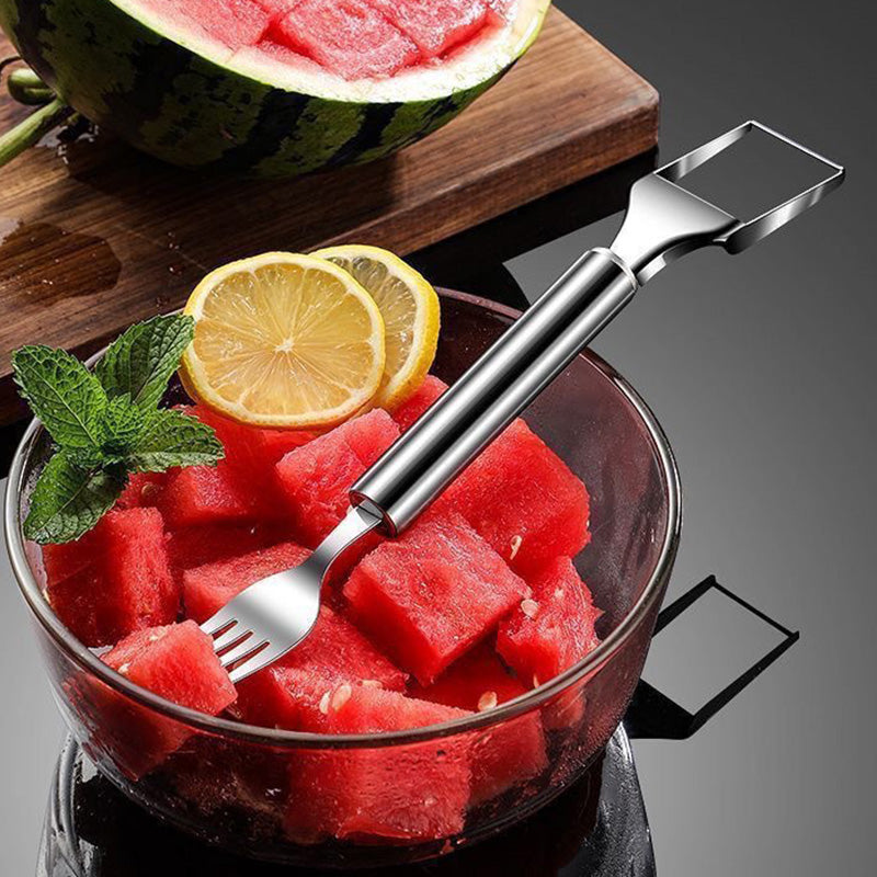 2 in 1 RVS Fruit Snijder Vork Snijplank