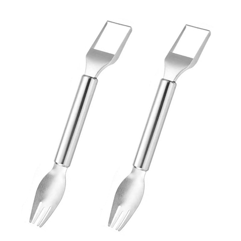 2 in 1 RVS Fruit Snijder Vork Snijplank