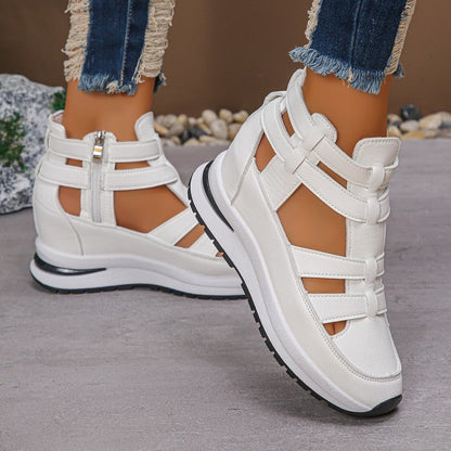 🔥 Laatste dag 60% korting - Comfortabele lichte wig sandalen met rits aan de zijkant