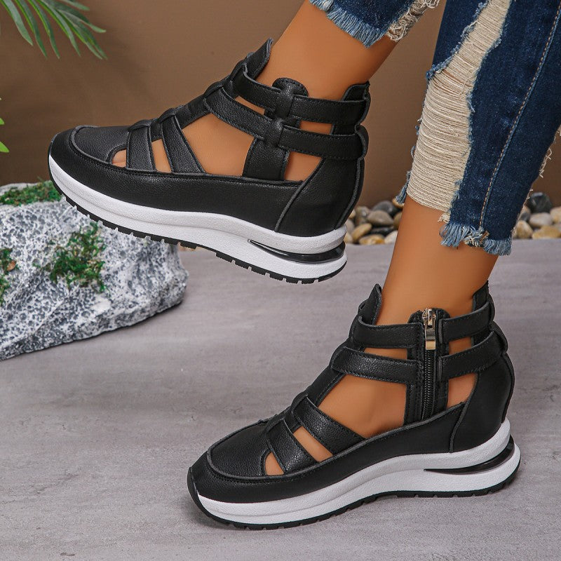 🔥 Laatste dag 60% korting - Comfortabele lichte wig sandalen met rits aan de zijkant