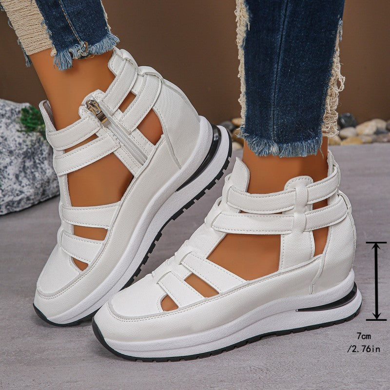 🔥 Laatste dag 60% korting - Comfortabele lichte wig sandalen met rits aan de zijkant