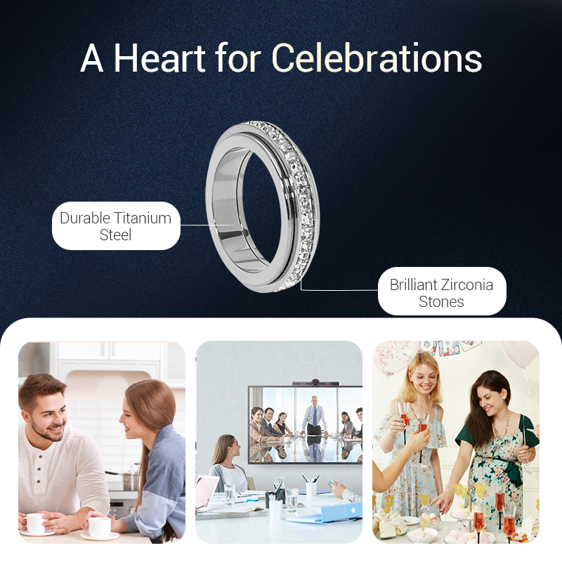 💖Black Friday Mega Deal – 50% korting!💖Draaibare spinnerring gemaakt van titaniumstaal met zirkoniumoxid